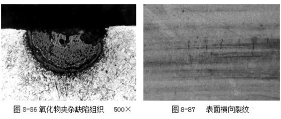 氧化物夾雜缺陷組織 500&times; 表面橫向裂紋